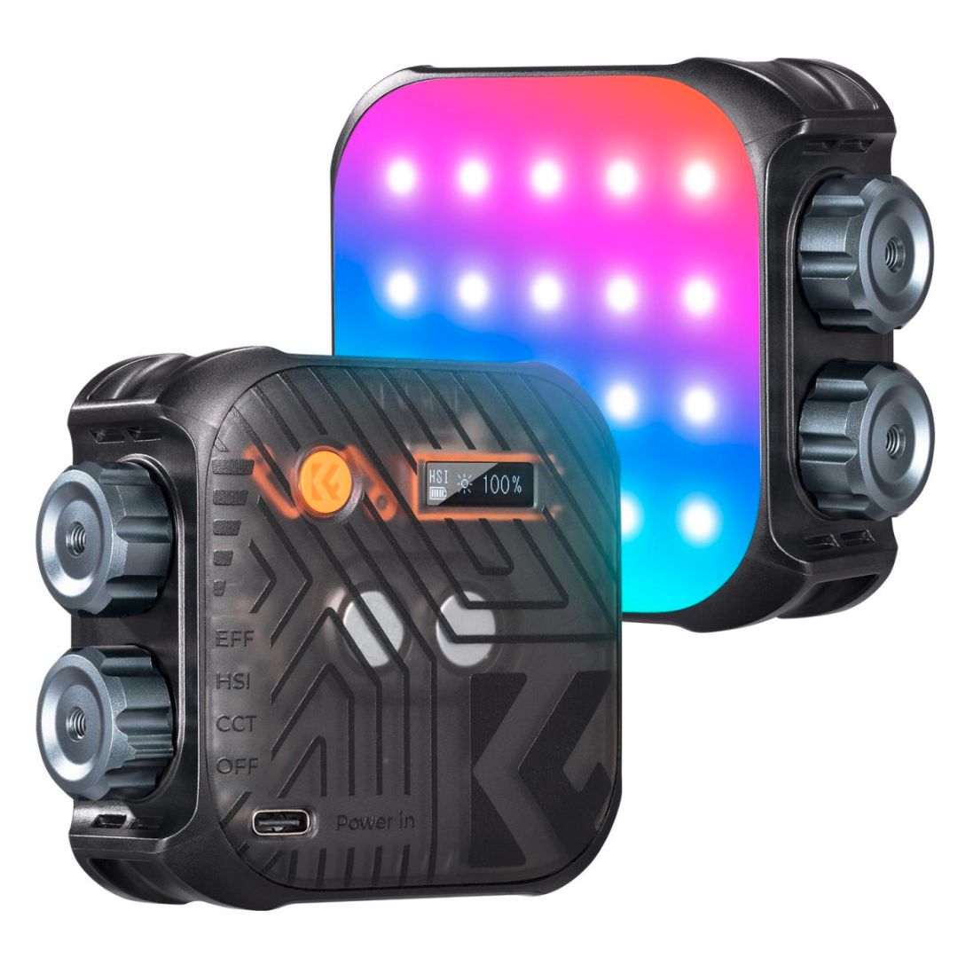 K&F Concept RGB Video Light, 21 Light Effects, 2500K-9900K, 2000mAh Vlogging (Crni) KF34.036 - 1